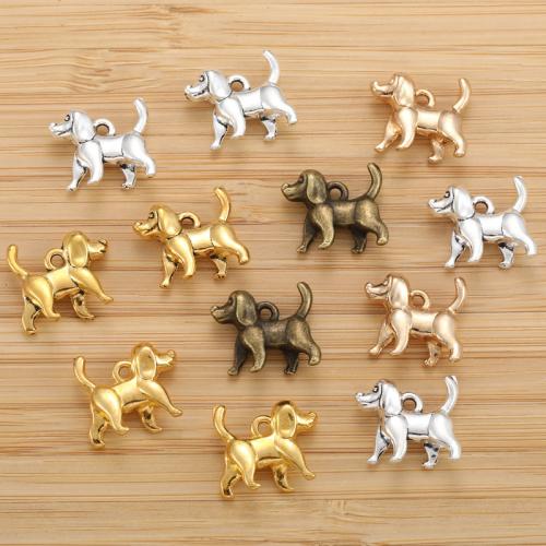 Zinc Alloy Animal Pendler, Hund, forgyldt, du kan DIY, flere farver til valg, nikkel, bly & cadmium fri, 14x16mm, 100pc'er/Bag, Solgt af Bag