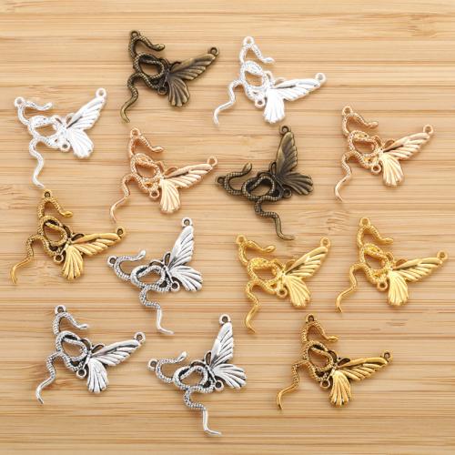 Zinc Alloy Animal Pendler, Butterfly, forgyldt, du kan DIY, flere farver til valg, nikkel, bly & cadmium fri, 26x28mm, 100pc'er/Bag, Solgt af Bag