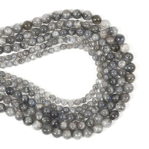 Natural Labradorite Beads Round DIY grey Sold By Strand