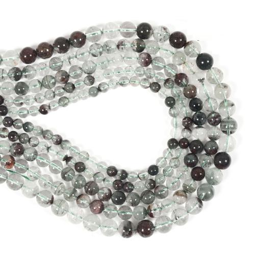 Natural Quartz Jewelry Beads Green Phantom Quartz Round DIY mixed colors Sold By Strand