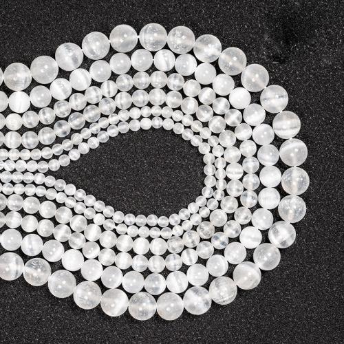 Gemstone Jewelry Beads Gypsum Stone Round DIY white Sold By Strand