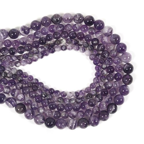 Natural Quartz Jewelry Beads Round DIY purple Sold By Strand