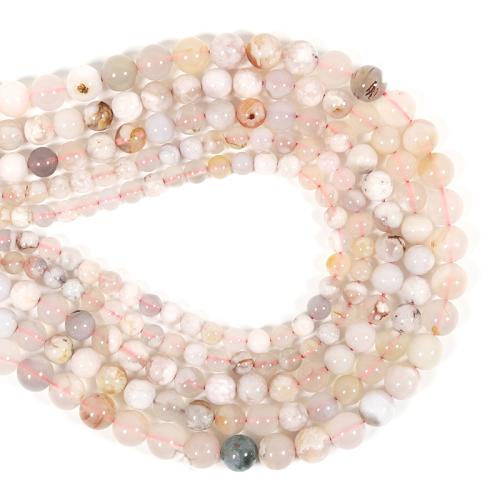 Agate Beads Cherry Blossom Agate Round DIY mixed colors Sold By Strand