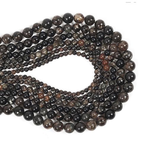 Perles bijoux en pierres gemmes, Mica noir, Rond, DIY & normes différentes pour le choix, couleurs mélangées, Vendu par brin