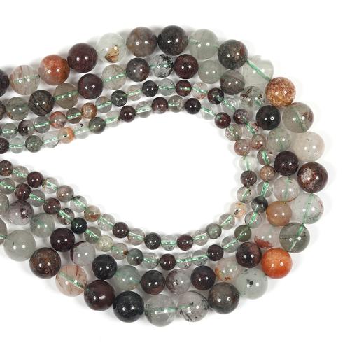 Natural Quartz Jewelry Beads Phantom Quartz Round DIY mixed colors Sold By Strand