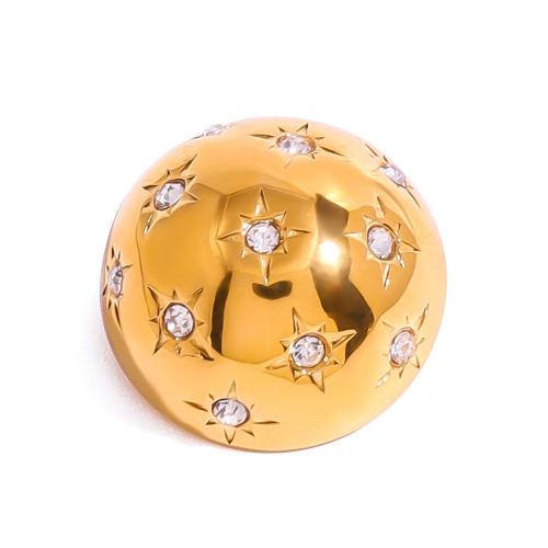 Broche bijoux de mode, Acier inoxydable 304, avec zircon cubique, Plaqué or 18K, unisexe, Vendu par PC