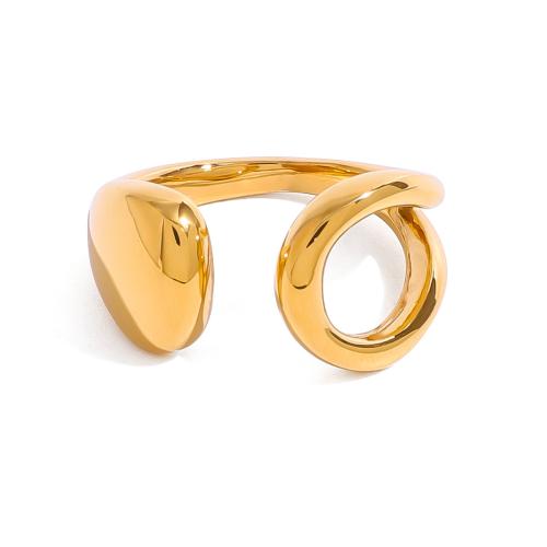 Stainless Steel Finger Ring 304 Stainless Steel 18K gold plated fashion jewelry & for woman & hollow Sold By PC