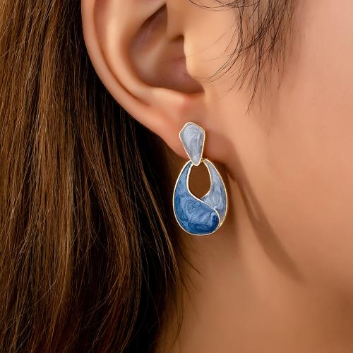 Zinc Alloy Stud Earring plated for woman & enamel Sold By Pair