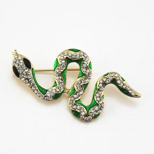 Zinc Alloy Brooches for woman & enamel & with rhinestone golden Sold By PC