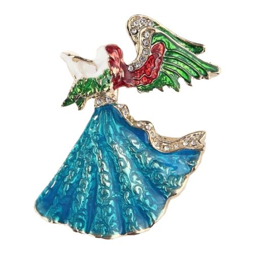 Zinc Alloy Brooches plated for woman & enamel & with rhinestone mixed colors Sold By PC