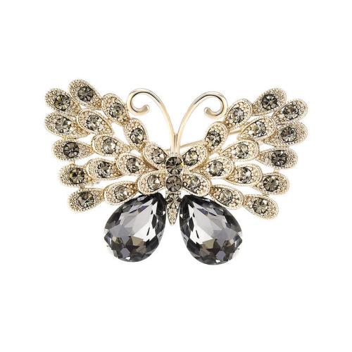 Zinc Alloy Brooches with Crystal for woman & with rhinestone Sold By PC