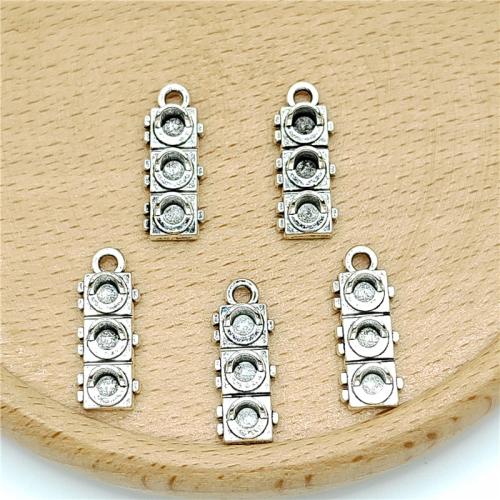 Ciondoli in lega di zinco, lega in zinco, Semaforo, placcato argento antico, DIY, 7x20mm, 100PC/borsa, Venduto da borsa