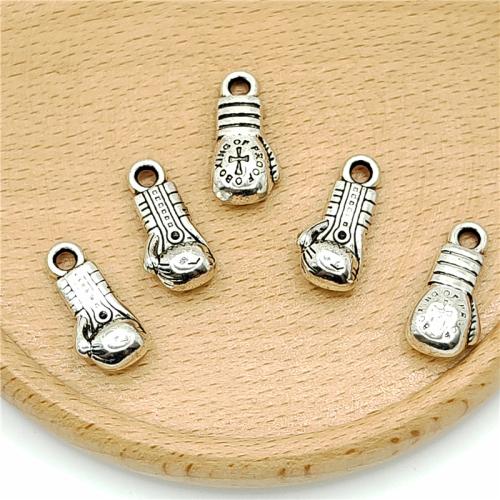 Zinc Alloy Pendler, Boksehandske, antik sølv farve forgyldt, du kan DIY, 8x19mm, 100pc'er/Bag, Solgt af Bag