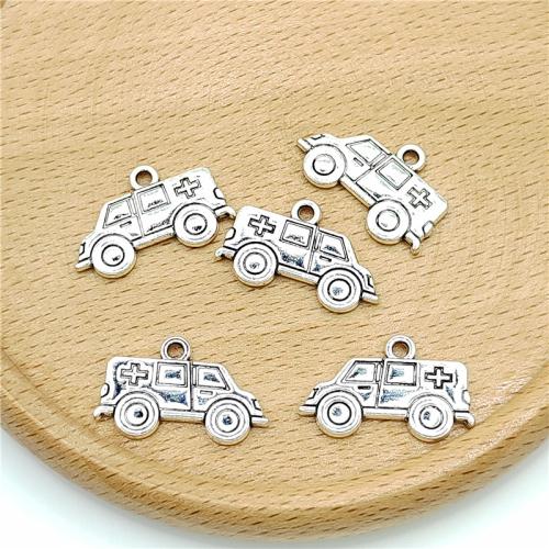 Vehicle Shaped Zinc Alloy Pendants Ambulance antique silver color plated DIY Sold By Bag