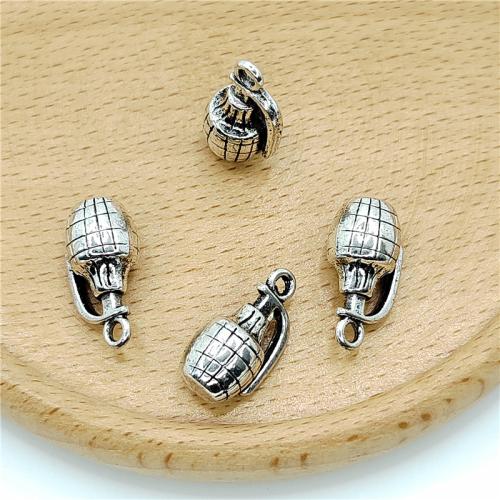 Ciondoli in lega di zinco, lega in zinco, Granata, placcato argento antico, DIY, 11x18mm, 100PC/borsa, Venduto da borsa