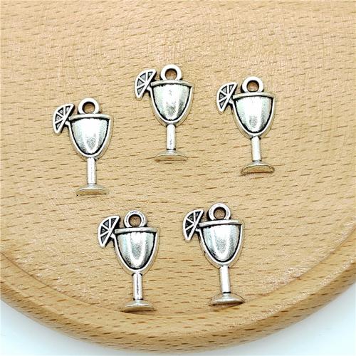 Ciondoli in lega di zinco, lega in zinco, Tazza, placcato argento antico, DIY, 11x17mm, 100PC/borsa, Venduto da borsa