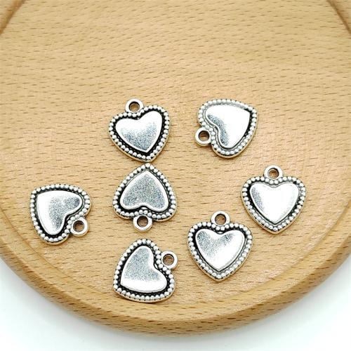 Zinklegering Hart Hangers, Zinc Alloy, antiek zilver plated, DIY, 14x15mm, 100pC's/Bag, Verkocht door Bag