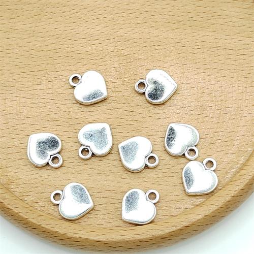 Zinklegering Hart Hangers, Zinc Alloy, antiek zilver plated, DIY, 10x12mm, 100pC's/Bag, Verkocht door Bag