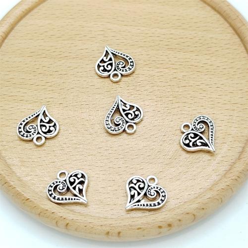 Zinc Alloy Heart Pendants antique silver color plated DIY Sold By Bag