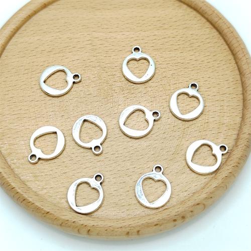 Zinklegering Hart Hangers, Zinc Alloy, antiek zilver plated, DIY, 12x15mm, 100pC's/Bag, Verkocht door Bag