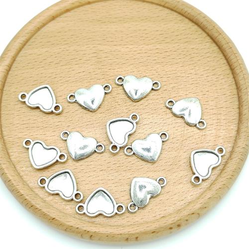 Heart Zinc Alloy Connector antique silver color plated DIY & 1/1 loop Sold By Bag