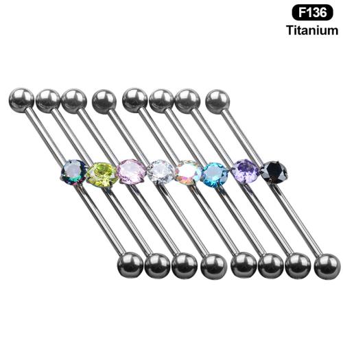 Lega di titanio orecchino piercing, unisex & Micro spianare cubic zirconia, nessuno, Venduto da PC