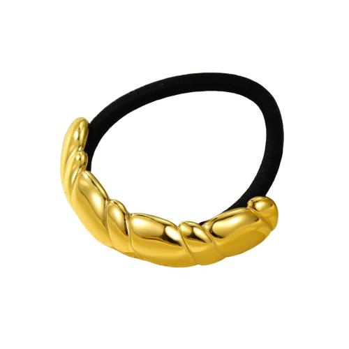 Ponytail Holder 304 Stainless Steel with Rubber Band for woman golden Sold By PC