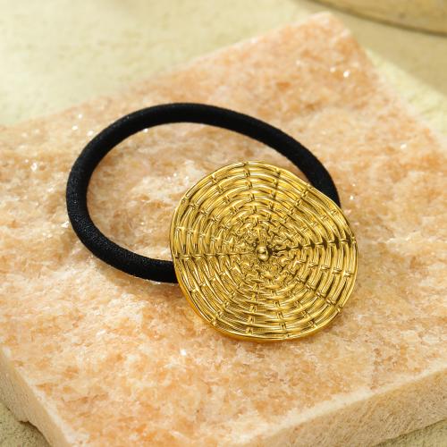 Ponytail Holder 304 Stainless Steel with Rubber Band for woman golden Sold By PC