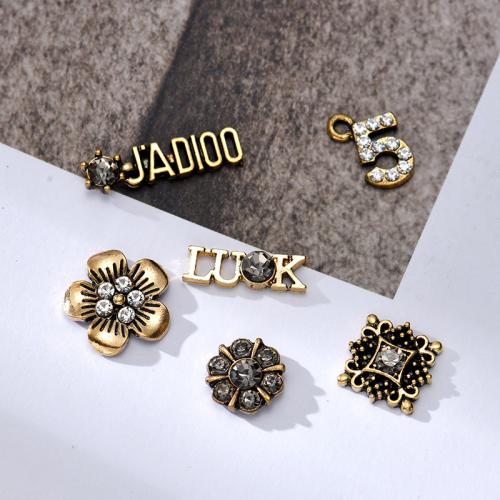 Zinc Alloy Earring Findings DIY & with rhinestone golden Sold By Bag