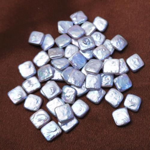 Ingen hul ferskvandskulturperle Beads, Ferskvandsperle, Square, du kan DIY, hvid, 11mm, Solgt af PC