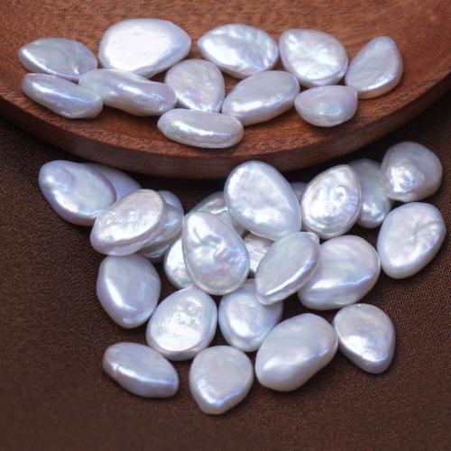 Inga Hål odlad sötvattenspärla pärlor, Freshwater Pearl, Dropp, DIY & inget hål, vit, 10x15mm, Säljs av PC