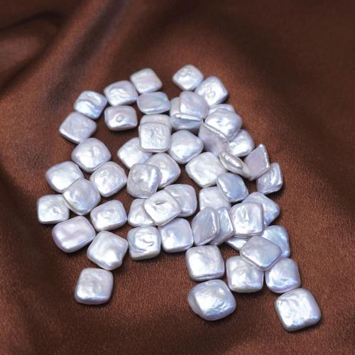 Cultured No Hole Freshwater Pearl Beads Square DIY white Sold By PC