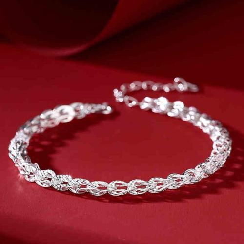 Sterling Silver Βραχιόλια, 925 ασημένιο ασήμι, με 5cm επεκτατικού αλυσίδας, κοσμήματα μόδας & για τη γυναίκα, Μήκος Περίπου 16 cm, Sold Με PC