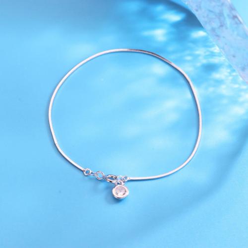 925 Sterling Silver Bangle Bracelet fashion jewelry & micro pave cubic zirconia & for woman Sold By PC