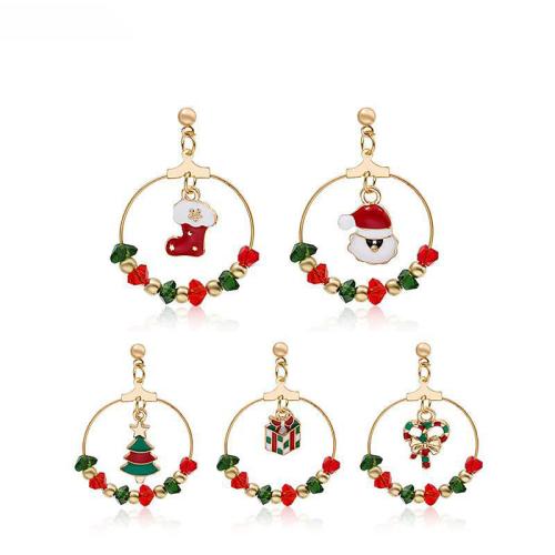 Christmas Earrings Zinc Alloy Christmas Design & for woman & enamel Sold By Pair