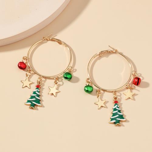 Christmas Earrings Zinc Alloy Christmas Design & for woman & enamel golden Sold By Pair