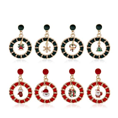 Christmas Earrings Zinc Alloy Christmas Design & for woman & enamel Sold By Pair