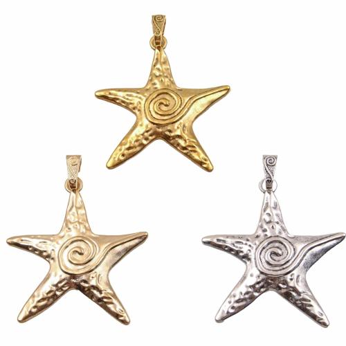 Zinc Alloy Animal Pendler, Starfish, forgyldt, du kan DIY, flere farver til valg, nikkel, bly & cadmium fri, 65x85mm, Solgt af PC