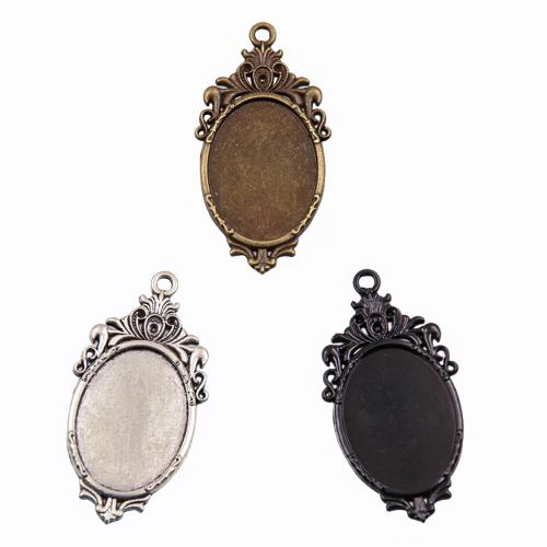 Zink legering hanger Cabochon instelling, Zinc Alloy, plated, DIY, meer kleuren voor de keuze, nikkel, lood en cadmium vrij, 22x44mm, Ca 100pC's/Bag, Verkocht door Bag