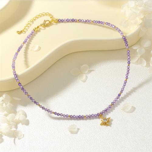 Collier en laiton cubique Zircon Micro Pave, avec verre, Placage de couleur d'or, styles différents pour le choix & pavé de micro zircon & pour femme, plus de couleurs à choisir, protéger l'environnement, sans nickel, plomb et cadmium, Vendu par PC