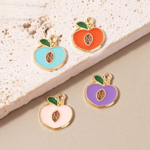 Zinc Alloy Enamel Pendants Peach gold color plated DIY nickel lead & cadmium free Sold By Bag