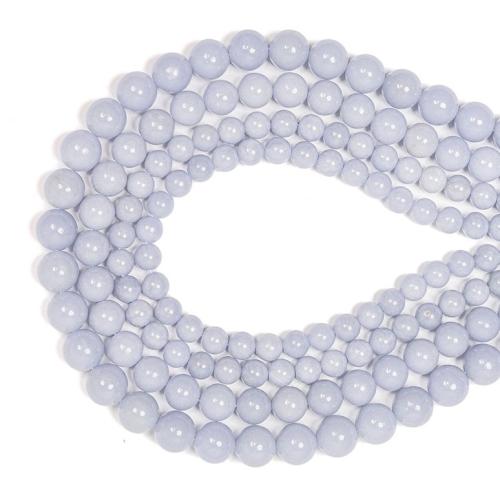 Gemstone Jewelry Beads Angelite Round DIY blue Sold By Strand