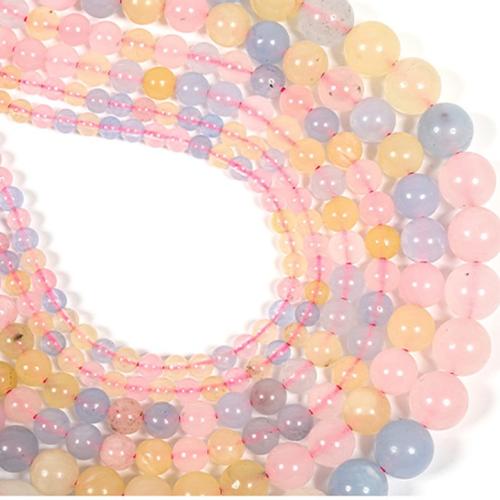 Gemstone Jewelry Beads Morganite Round DIY mixed colors Sold By Strand