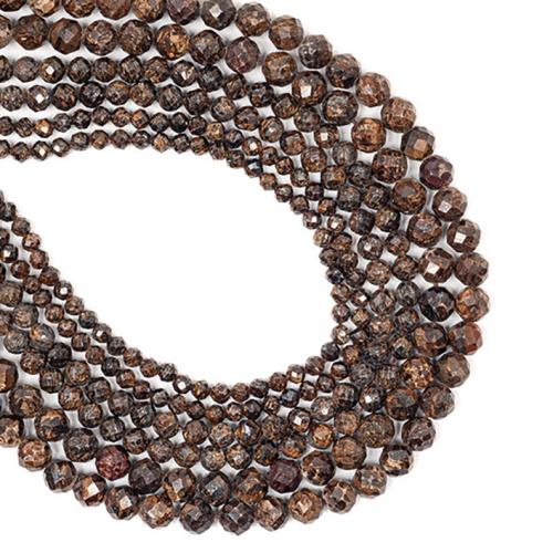 Natural Bronzite Stone Beads Round DIY mixed colors Sold By Strand