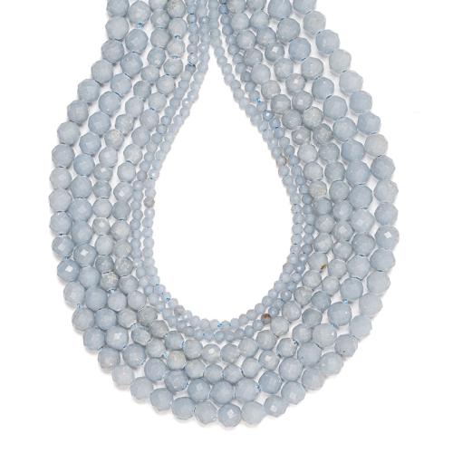 Gemstone Jewelry Beads Angelite Round DIY blue Sold By Strand