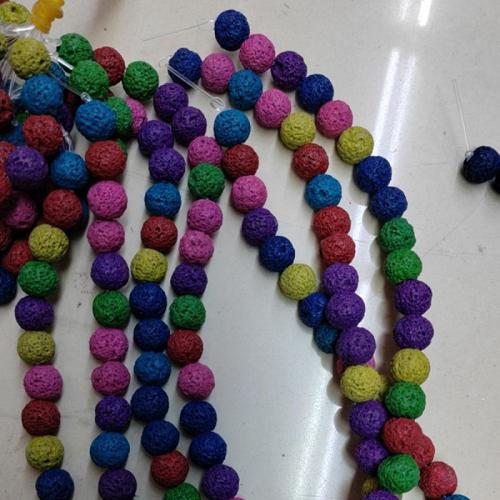 Natural Lava Beads Round DIY mixed colors 10mm Sold Per Approx 37 cm Strand