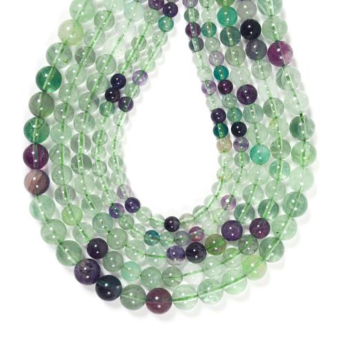 Natural Fluorite Beads Colorful Fluorite Round DIY mixed colors Sold By Strand