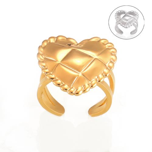 Titanium Steel Finger Ring Heart plated fashion jewelry & for woman & hollow Sold By PC