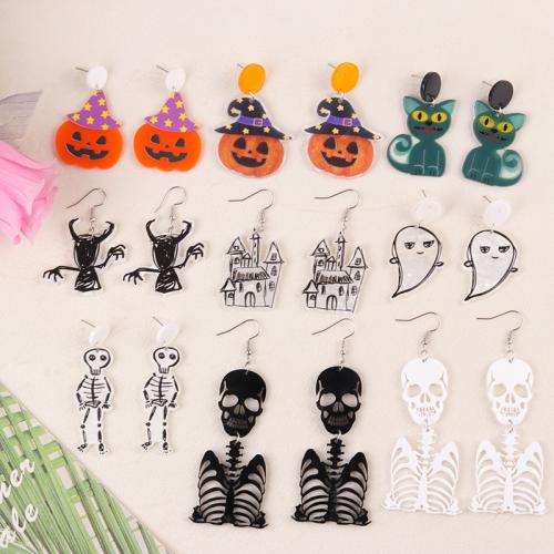 Acrylic Jewelry Earring printing Halloween Design & for woman Sold By Pair