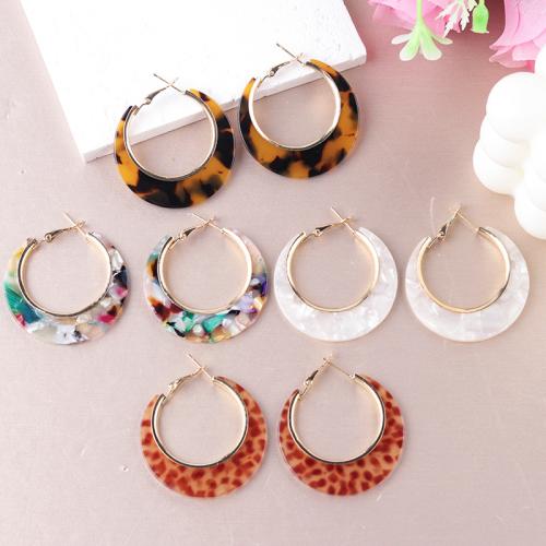 Acrylic Jewelry Earring with Zinc Alloy painted fashion jewelry & for woman Sold By Pair